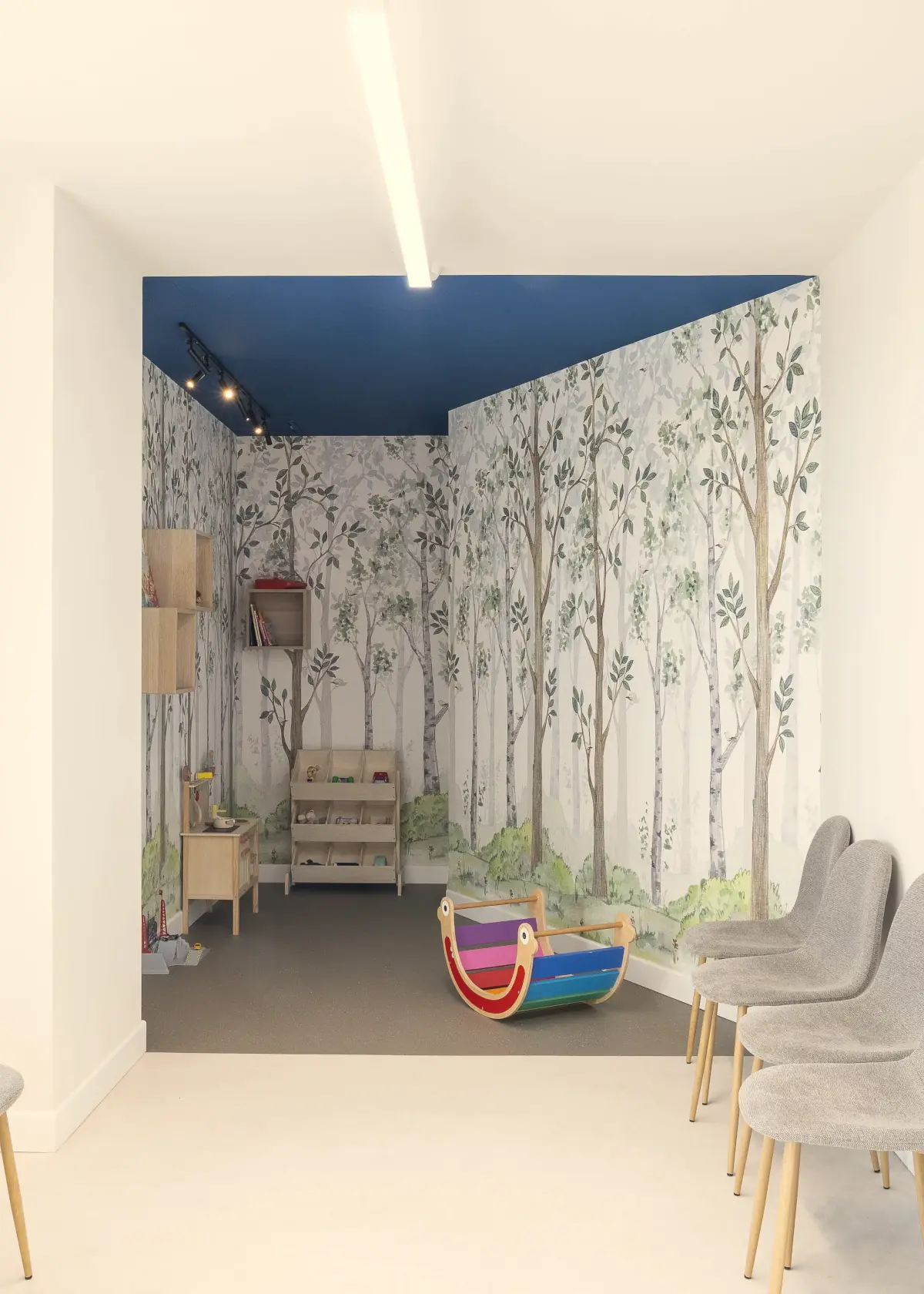 Espaço infantil para brincadeira na sala de espera